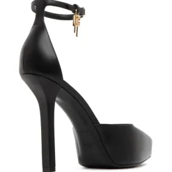 Givenchy - Black Calf Leather Lock Platform Pumps - Givenchy Exclusive Luxury Collection - Avvenice