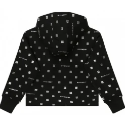 Givenchy - Black Cotton Monogram Print Hoodie - Givenchy Exclusive Luxury Collection - Avvenice
