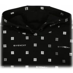 Givenchy - Black Cotton Monogram Print Hoodie - Givenchy Exclusive Luxury Collection - Avvenice
