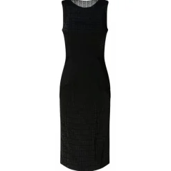 Givenchy - Black 4G Jacquard with Tulle and Drape Dress - Givenchy Exclusive Luxury Collection - Avvenice
