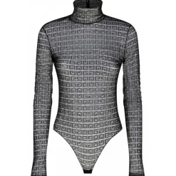 Givenchy - Black 4G Motif Transparent Lace Bodysuit - Givenchy Exclusive Luxury Collection - Avvenice