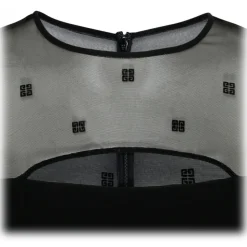 Givenchy - Black 4G Tulle Mini Dress - Givenchy Exclusive Luxury Collection - Avvenice