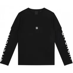 Givenchy - Black Long-Sleeved Logo T-Shirt - Givenchy Exclusive Luxury Collection - Avvenice