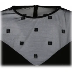 Givenchy - Black Milano Stitch Top with 4G Tulle - Givenchy Exclusive Luxury Collection - Avvenice