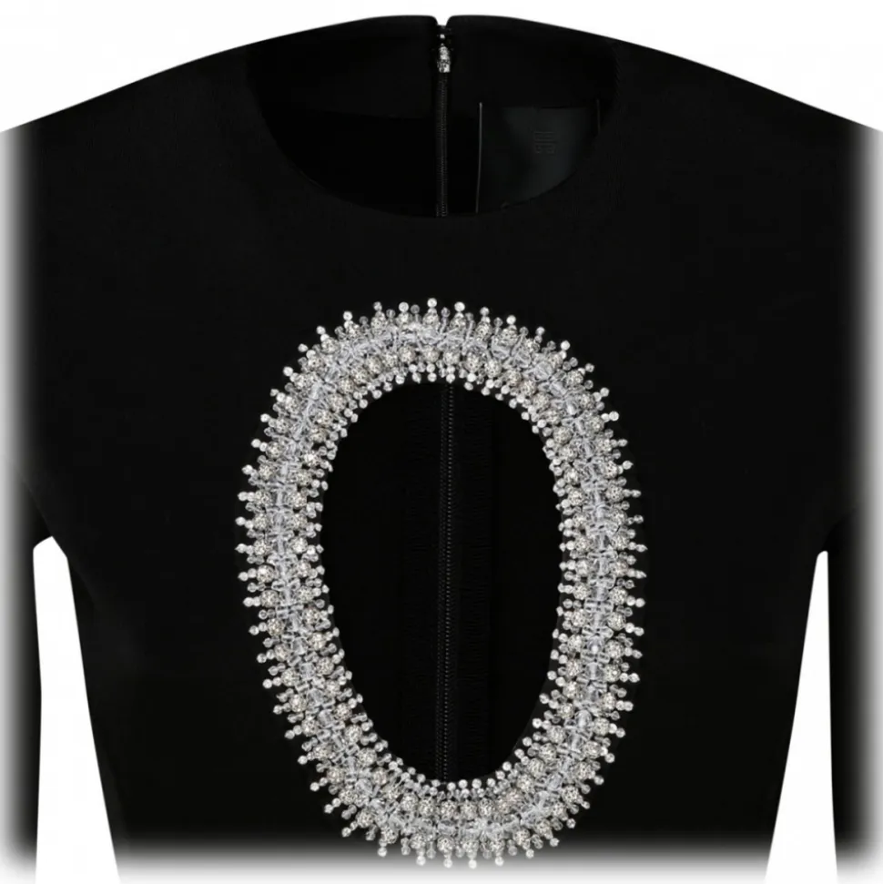 Givenchy - Black Pearl and Crystal Knitted Long Dress - Givenchy Exclusive Luxury Collection - Avvenice
