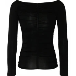 Givenchy - Black Ruched Jersey Top - Givenchy Exclusive Luxury Collection - Avvenice