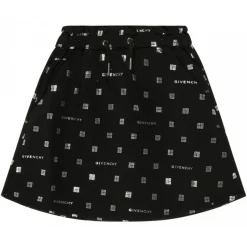 Givenchy - Black Stretch Cotton Logo Print Skirt - Givenchy Exclusive Luxury Collection - Avvenice