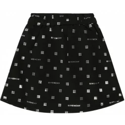 Givenchy - Black Stretch Cotton Logo Print Skirt - Givenchy Exclusive Luxury Collection - Avvenice