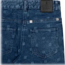 Givenchy - Blue 4G Wide Leg Jeans - Givenchy Exclusive Luxury Collection - Avvenice