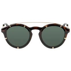 Givenchy - Dark Torroise Acetate Round Sunglasses with Gold Frame Finish and Green Lenses - Sunglasses - Givenchy Eyewear - Avvenice