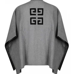 Givenchy - Grey Intarsia Knit Poncho - Givenchy Exclusive Luxury Collection - Avvenice