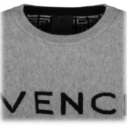 Givenchy - Grey Intarsia Knit Poncho - Givenchy Exclusive Luxury Collection - Avvenice