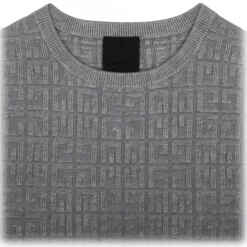 Givenchy - Grey Logo Jacquard T-Shirt - Givenchy Exclusive Luxury Collection - Avvenice