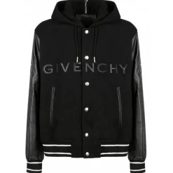 Givenchy - Hooded Varsity Jacket Black - Givenchy Exclusive Luxury Collection - Avvenice
