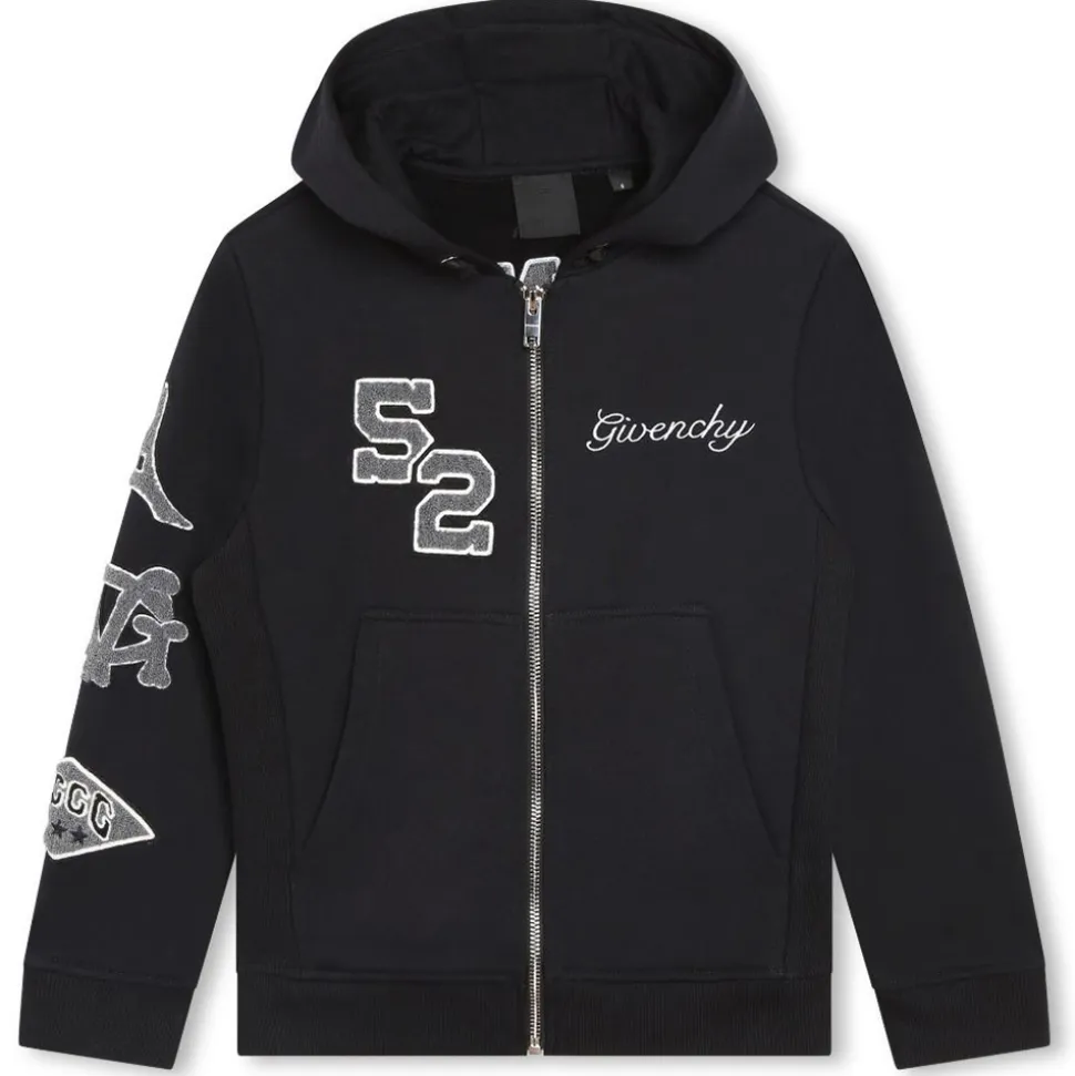Givenchy - Kids Hooded Cardigan in Black - Givenchy Exclusive Luxury Collection - Avvenice