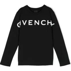Givenchy - Kids Long Sleeve T-Shirt in Black - Givenchy Exclusive Luxury Collection - Avvenice