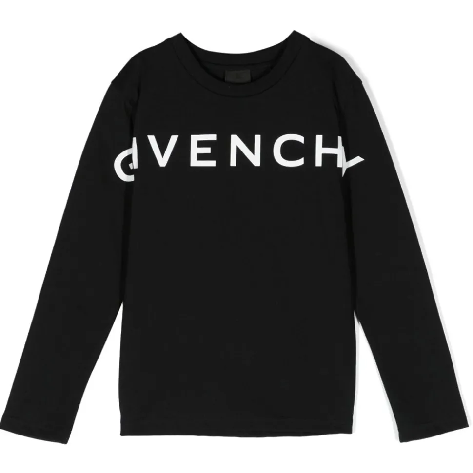 Givenchy - Kids Long Sleeve T-Shirt in Black - Givenchy Exclusive Luxury Collection - Avvenice