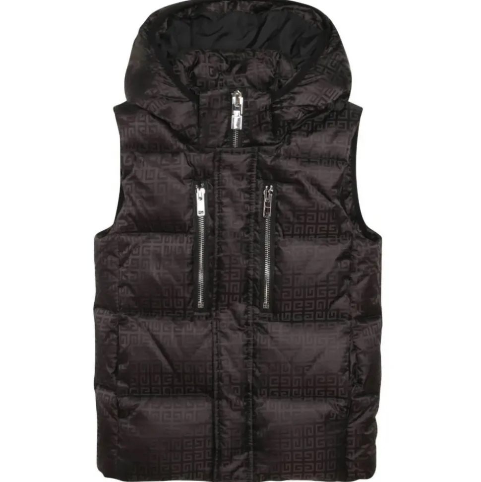 Givenchy - Kids Puffer Sleeveless Jacket in Black - Givenchy Exclusive Luxury Collection - Avvenice