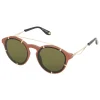 Givenchy - Opaque Brown Acetate Round Sunglasses with Gold Frame Finish and Brown Lenses - Sunglasses - Givenchy Eyewear - Avvenice
