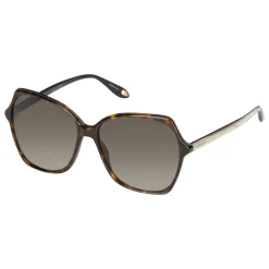 Givenchy - Oversized Sunglasses with Metal Soul Rings Gold and Brown Lenses - Sunglasses - Givenchy Eyewear - Avvenice