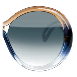 Givenchy - Sunglasses Round Oversize Silhouette in Optyl - Blue Brown - Sunglasses - Givenchy Eyewear - Avvenice