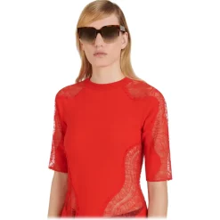 Givenchy - Sunglasses Two Tone GV3 Square in Acetate - Havanna Honey Brown - Sunglasses - Givenchy Eyewear - Avvenice