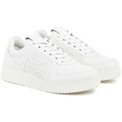 Givenchy - White Calf Leather 4G Low Top Sneakers - Givenchy Exclusive Luxury Collection - Avvenice
