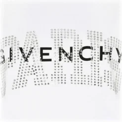 Givenchy - White Cotton Rhinestones Logo Print T-Shirt - Givenchy Exclusive Luxury Collection - Avvenice