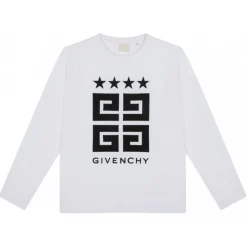 Givenchy - White Logo Print Long Sleeves T-Shirt - Givenchy Exclusive Luxury Collection - Avvenice