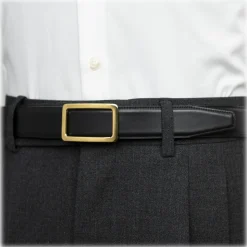 Goldfels - Gold I - Calfskin Jet Black - Black - Belt - Made in Italy - Luxury Exclusive Collection - Avvenice