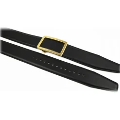 Goldfels - Gold I - Calfskin Jet Black - Black - Belt - Made in Italy - Luxury Exclusive Collection - Avvenice