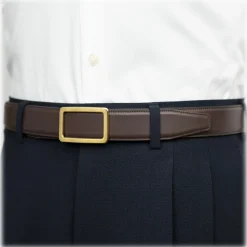 Goldfels - Gold I - Calfskin Chocolate Brown - Brown - Belt - Made in Italy - Luxury Exclusive Collection - Avvenice