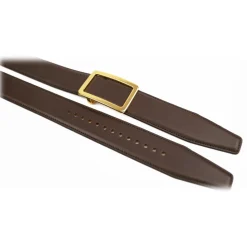 Goldfels - Gold I - Calfskin Chocolate Brown - Brown - Belt - Made in Italy - Luxury Exclusive Collection - Avvenice