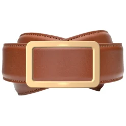 Goldfels - Gold I - Calfskin Cognac Brown - Brown - Belt - Made in Italy - Luxury Exclusive Collection - Avvenice