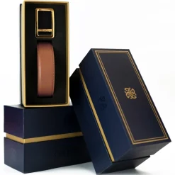 Goldfels - Gold I - Calfskin Cognac Brown - Brown - Belt - Made in Italy - Luxury Exclusive Collection - Avvenice