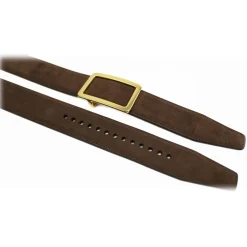 Goldfels - Gold I - Suede Havana Brown - Brown - Belt - Made in Italy - Luxury Exclusive Collection - Avvenice