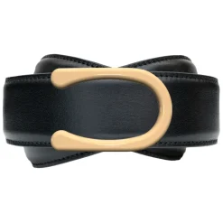 Goldfels - Gold II - Calfskin Jet Black - Black - Belt - Made in Italy - Luxury Exclusive Collection - Avvenice