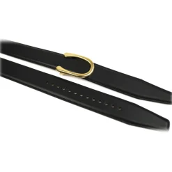 Goldfels - Gold II - Calfskin Jet Black - Black - Belt - Made in Italy - Luxury Exclusive Collection - Avvenice
