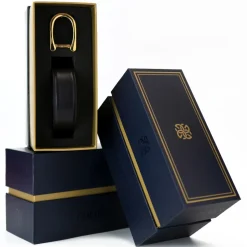Goldfels - Gold II - Calfskin Jet Black - Black - Belt - Made in Italy - Luxury Exclusive Collection - Avvenice
