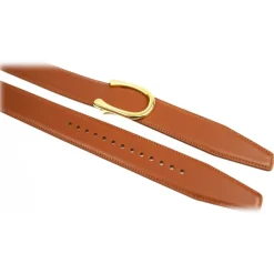 Goldfels - Gold II - Calfskin Cognac Brown - Brown - Belt - Made in Italy - Luxury Exclusive Collection - Avvenice