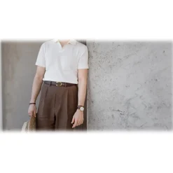 Goldfels - Gold II - Calfskin Chocolate Brown - Brown - Belt - Made in Italy - Luxury Exclusive Collection - Avvenice