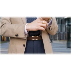 Goldfels - Gold II - Suede Havana Brown - Brown - Belt - Made in Italy - Luxury Exclusive Collection - Avvenice