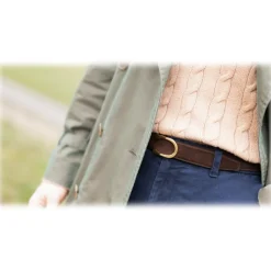 Goldfels - Gold II - Suede Havana Brown - Brown - Belt - Made in Italy - Luxury Exclusive Collection - Avvenice