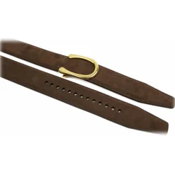 Goldfels - Gold II - Suede Havana Brown - Brown - Belt - Made in Italy - Luxury Exclusive Collection - Avvenice