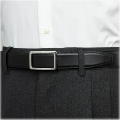 Goldfels - Palladium I - Calfskin Jet Black - Black - Belt - Made in Italy - Luxury Exclusive Collection - Avvenice