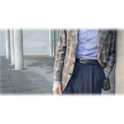 Goldfels - Palladium I - Calfskin Jet Black - Black - Belt - Made in Italy - Luxury Exclusive Collection - Avvenice