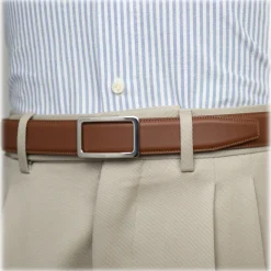 Goldfels - Palladium I - Calfskin Cognac Brown - Brown - Belt - Made in Italy - Luxury Exclusive Collection - Avvenice