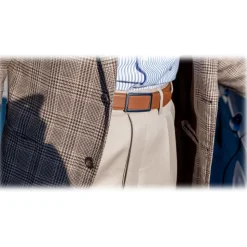 Goldfels - Palladium I - Calfskin Cognac Brown - Brown - Belt - Made in Italy - Luxury Exclusive Collection - Avvenice