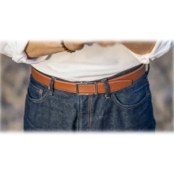 Goldfels - Palladium I - Calfskin Cognac Brown - Brown - Belt - Made in Italy - Luxury Exclusive Collection - Avvenice