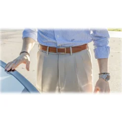 Goldfels - Palladium I - Calfskin Cognac Brown - Brown - Belt - Made in Italy - Luxury Exclusive Collection - Avvenice